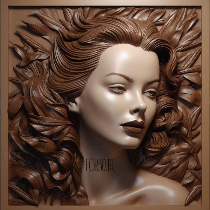 Gene Tierney 1 stl model for CNC